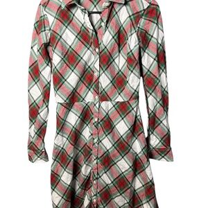 Plaid Button-Up Dress